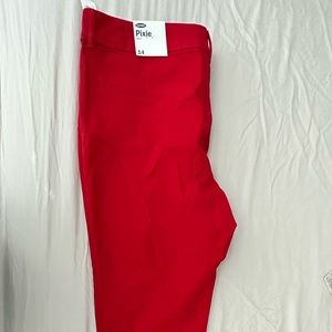 Old navy slacks red pixie style. With tags